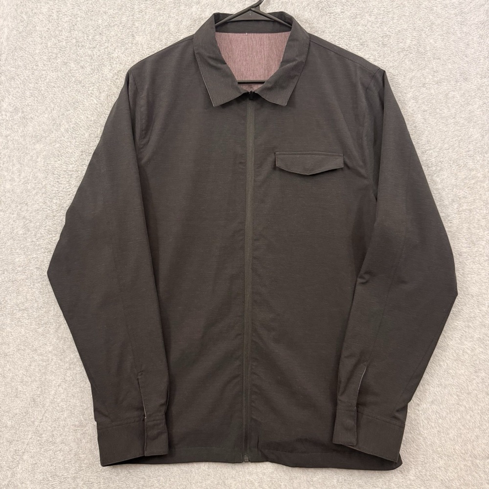 Travis Mathew Jacket Mens L Battery Reversible Black Red Full Zip Stretch‎ Golf